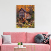 Glade Creek Grist Mill Canvas Afdruk (Insitu (Woonkamer))