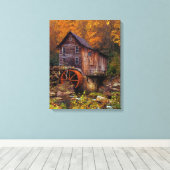 Glade Creek Grist Mill Canvas Afdruk (Insitu (Houten vloer))