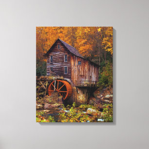 Glade Creek Grist Mill Canvas Afdruk