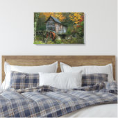 Glade Creek Grist Mill Canvas Afdruk (Insitu (Slaapkamer))