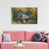 Glade Creek Grist Mill Canvas Afdruk (Insitu (Woonkamer))