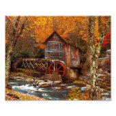 Glade Creek Grist Mill Foto Afdruk (Voorkant)