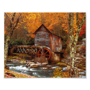 Glade Creek Grist Mill Foto Afdruk