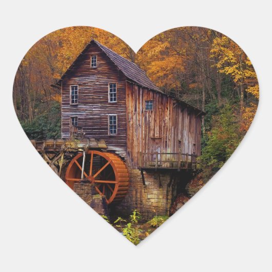Glade Creek Grist Mill Hart Sticker (Voorkant)