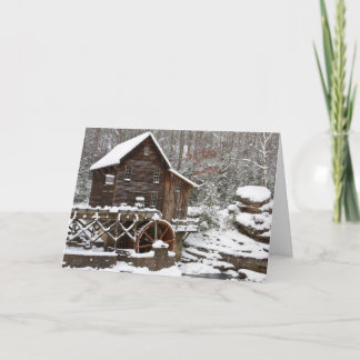 Glade Creek Grist Mill in de winter Feestdagen Kaart