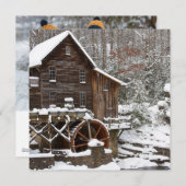 Glade Creek Grist Mill in de winter Feestdagenkaart (Voorkant / Achterkant)