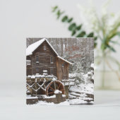 Glade Creek Grist Mill in de winter Feestdagenkaart (Staand voorkant)