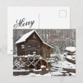Glade Creek Grist Mill in de winter Feestdagenkaart (Voorkant / Achterkant)