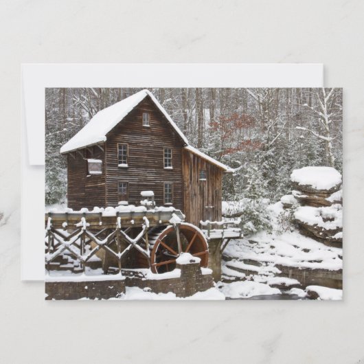 Glade Creek Grist Mill in de winter Feestdagenkaart (Voorkant)