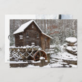 Glade Creek Grist Mill in de winter Feestdagenkaart (Voorkant / Achterkant)