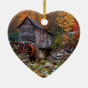 Glade Creek Grist Mill Keramisch Ornament