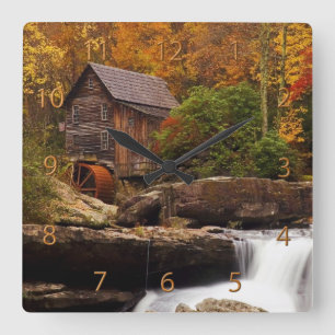 Glade Creek Grist Mill Vierkante Klok