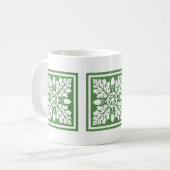 Glade Green Acorn en Leaf Tile Design Coffee Mok (Voorkant links)