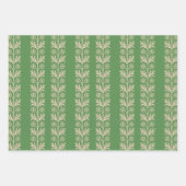Glade Green Arts and Crafts Floral Stripe Inpakpapier Vel (Voorkant 2)