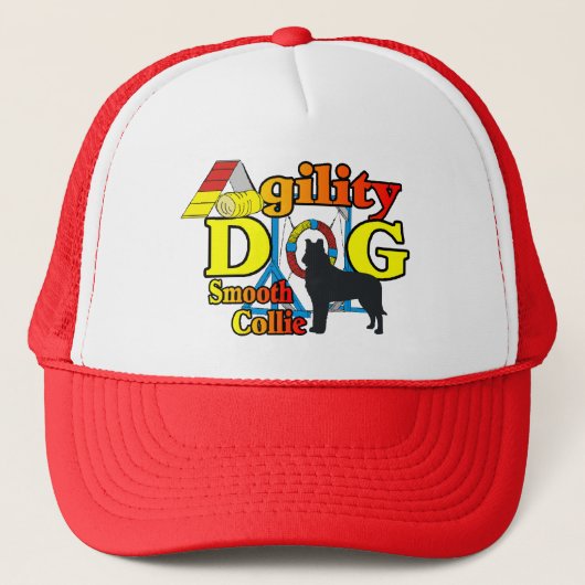 Gladharige collie agility shirts cadeaus trucker pet (Voorkant)