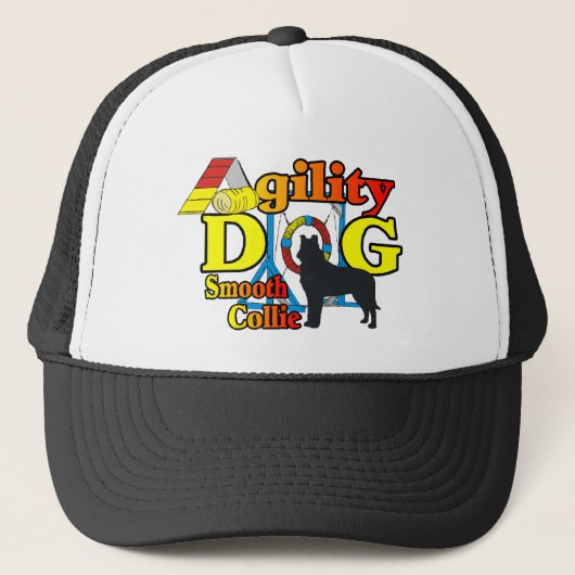 Gladharige collie agility shirts cadeaus trucker pet (Voorkant)