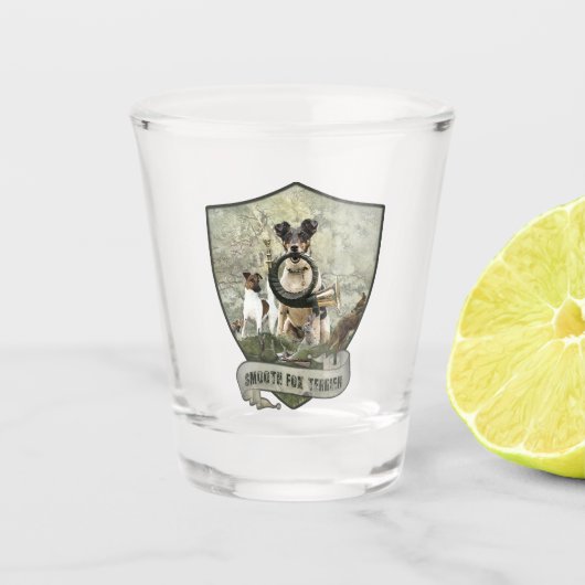 Gladharige Foxterriër     Shot Glas (Voorkant)