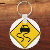 gladheid bij natte wegmarkering sleutelhanger (Voorkant)