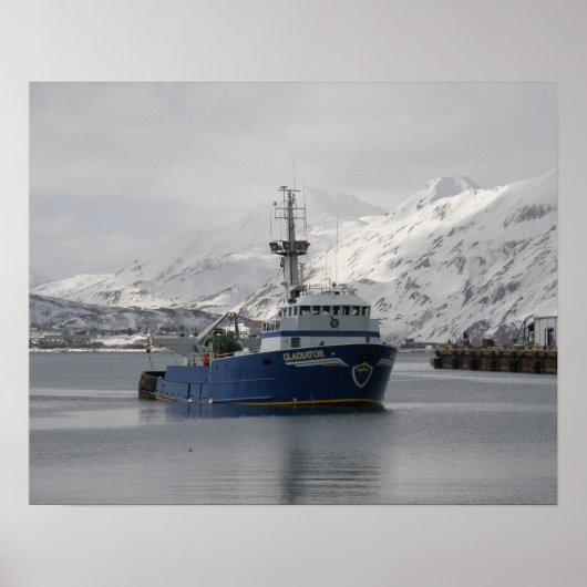 Gladiatior, commercieel Gevist trawler in Alaska Poster (Voorkant)