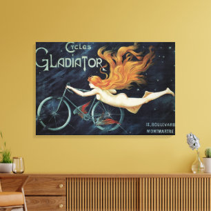 Gladiator Cycles, Victoriaans Art Nouveau Canvas Afdruk