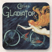Gladiator Cycles,  Victoriaans Art Nouveau Drankjes Onderzetter (Voorkant)