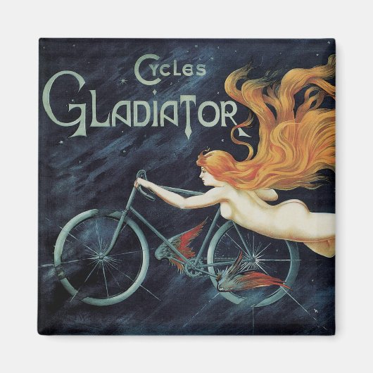 Gladiator Cycles, Victoriaans Art Nouveau Magneet (Voorkant)