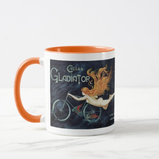 Gladiator Cycles,  Victoriaans Art Nouveau Mok (Links)