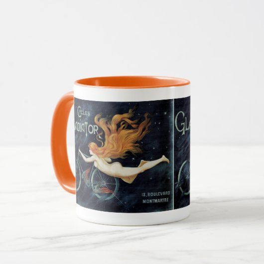 Gladiator Cycles,  Victoriaans Art Nouveau Mok (Voorkant links)