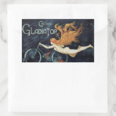 Gladiator Cycles,  Victoriaans Art Nouveau Rechthoekige Sticker (Tas)