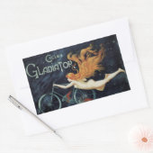 Gladiator Cycles,  Victoriaans Art Nouveau Rechthoekige Sticker (Envelop)