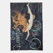 Gladiator Cycles,  Victoriaans Art Nouveau Theedoek (Verticaal)