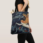 Gladiator Cycles,  Victoriaans Art Nouveau Tote Bag (Dichtbij)