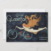 Gladiator Cycles, Vintage Victoriaanse Art Nouveau Kaart (Voorkant)
