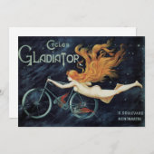 Gladiator Cycles, Vintage Victoriaanse Art Nouveau Kaart (Voorkant / Achterkant)