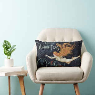 Gladiator Cycles, Vintage Victoriaanse Art Nouveau Kussen