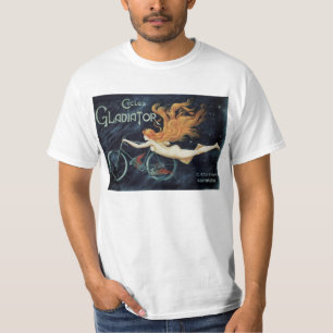 Gladiator Cycles, Vintage Victoriaanse Art Nouveau T-shirt