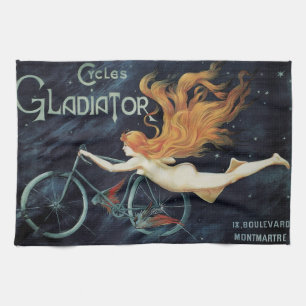 Gladiator Cycles, Vintage Victoriaanse Art Nouveau Theedoek