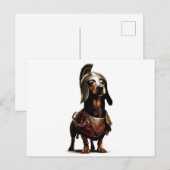 Gladiator Dachshund postkaart kunst (Voorkant / Achterkant)