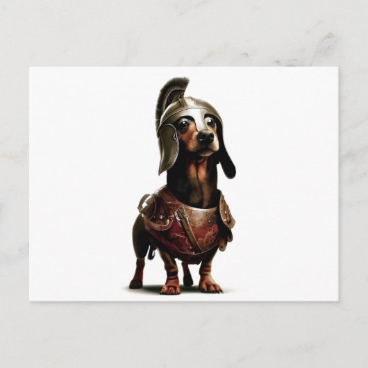Gladiator Dachshund postkaart kunst (Voorkant)