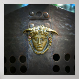 gladiator helmet bronze god symbool oude donkere d poster