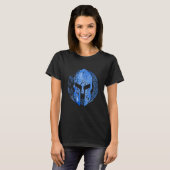 Gladiator Helmet Sparta Blue Spartan Mythology Wor T-shirt (Voorkant volledig)