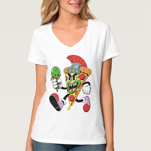 Gladiator Pizza Slice Italiaanse Brainrot Vrouwen T-shirt (Voorkant)