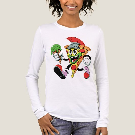Gladiator Pizza Slice Italiaanse Brainrot Vrouwen Tri-Blend Shirt (Voorkant volledig)