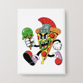 Gladiator Pizza Slice Italian Brainrot Button (Voorkant)