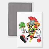Gladiator Pizza Slice Italian Brainrot Magneet (Voorkant / Achterkant)