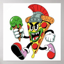 Gladiator Pizza Slice Italian Brainrot Poster