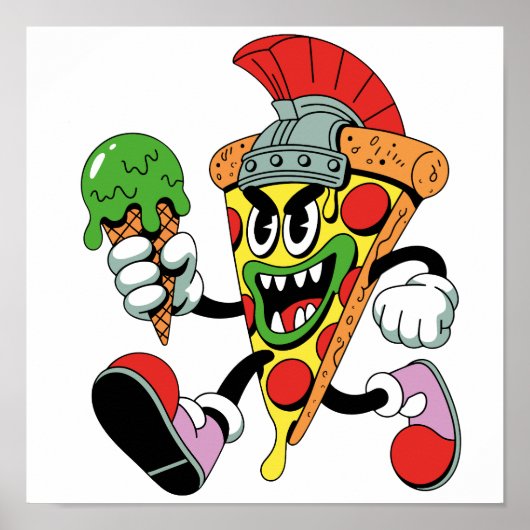 Gladiator Pizza Slice Italian Brainrot Poster (Voorkant)