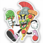 Gladiator Pizza Slice Italian Brainrot Sticker (Voorkant)