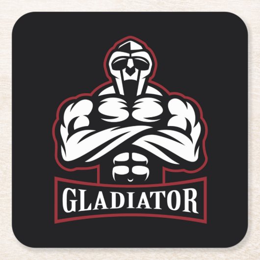 Gladiator Silhouette Kartonnen Onderzetters (Voorkant)