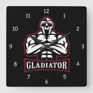 Gladiator Silhouette Vierkante Klok